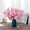 6Pcs Artificial Cherry Blossom Branches Decor Fake Flowers 16" Silk Faux Flowers for Decoration Spring Peach Bouquet Home Wedding Bedroom Party Japanese Garden Table Centerpiece Decor(Pink)